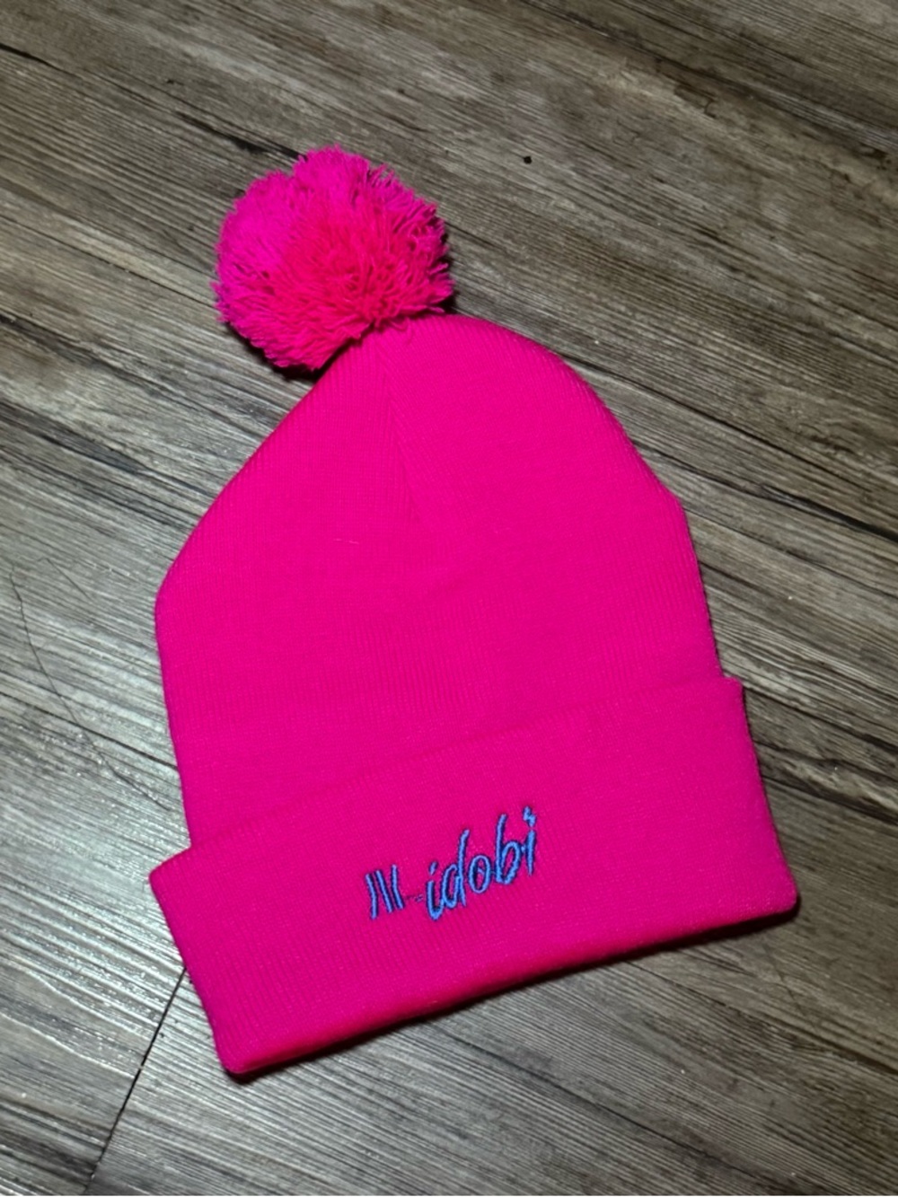 Pom Beanie Hat - Hot Pink